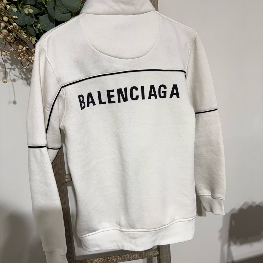 Men's White Full-Zip Sweater - Picture 3 of 11